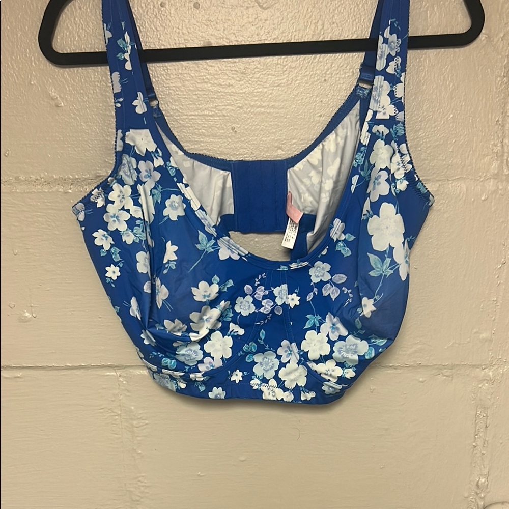 Floral Blue Women's Bra/ swim top